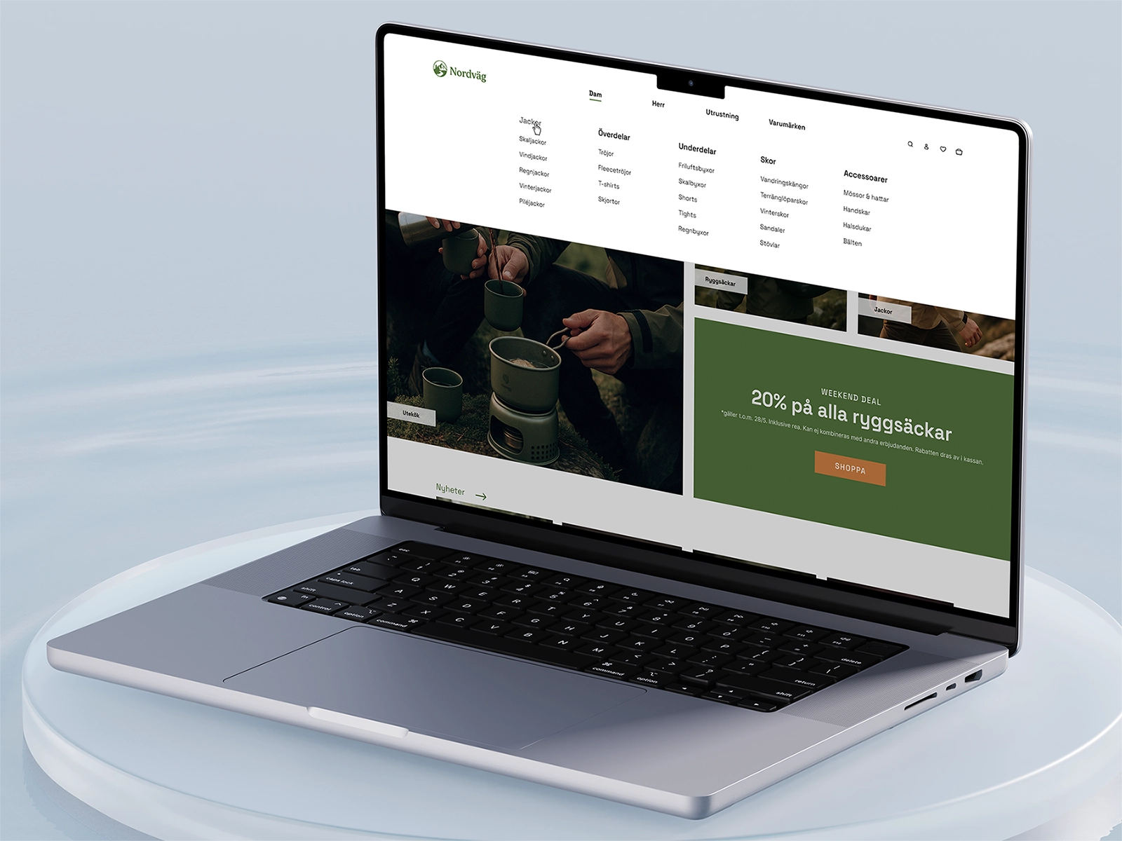 desktop view of navigation overlay