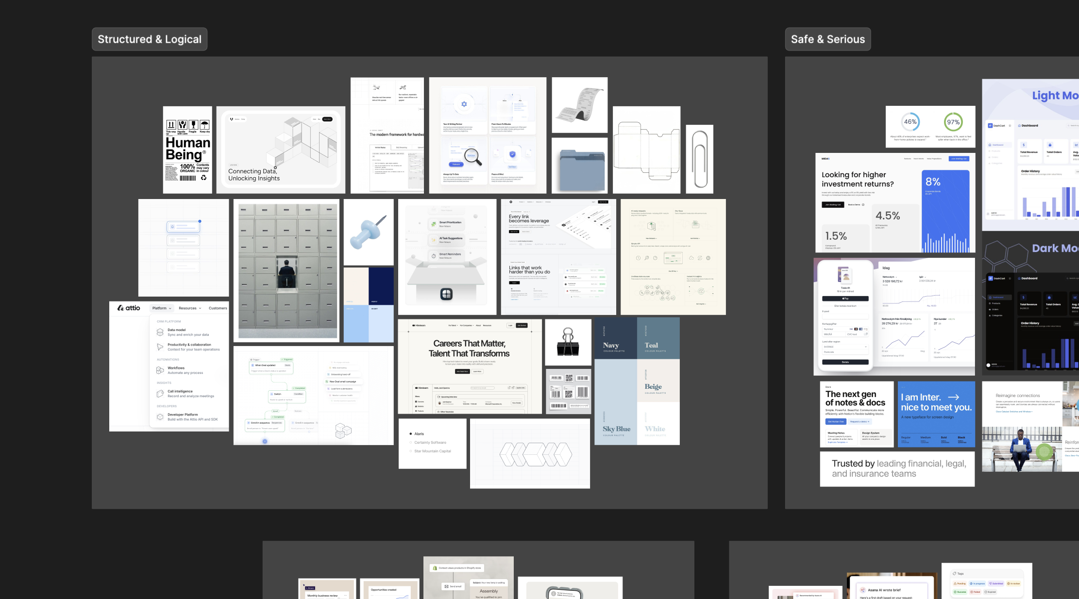 early moodboards for Tillit