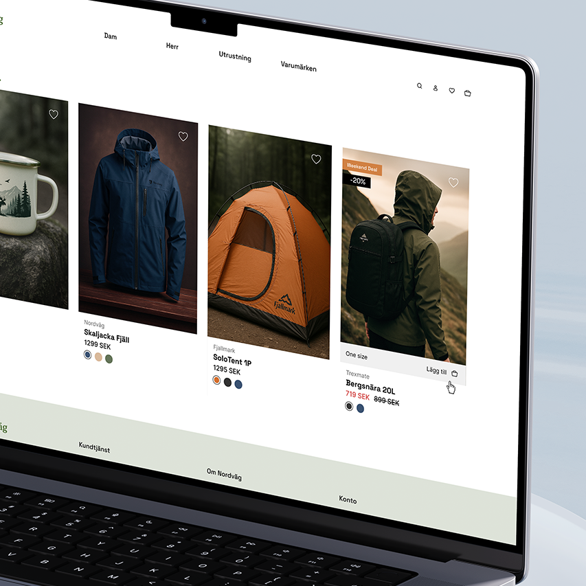 desktop view of product listing
