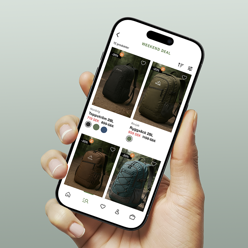 mobile view of product listing