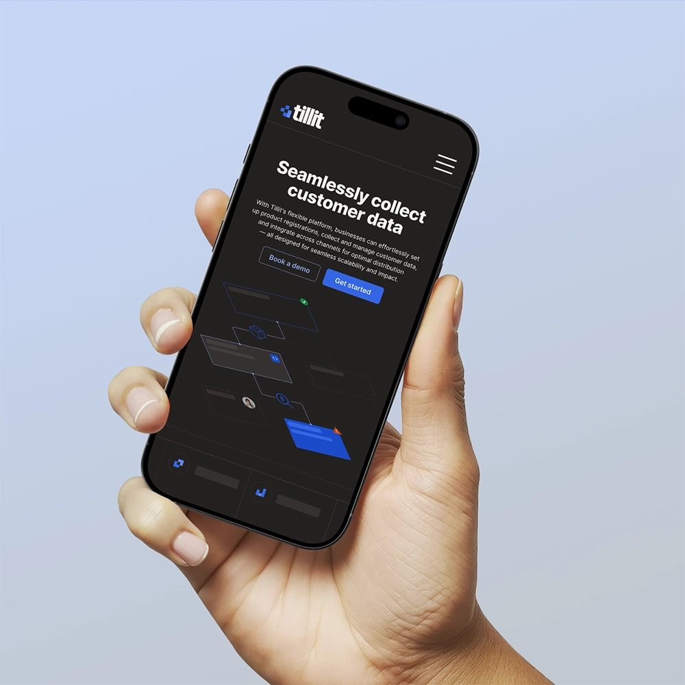 phone mockup for Tillit