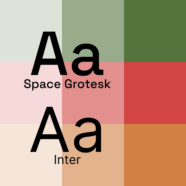 color palette and typography for Nordväg